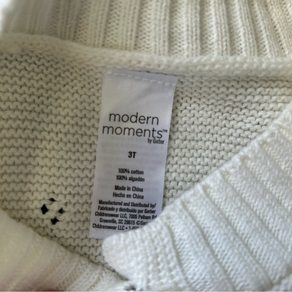 Modern Moments by Gerber Cream Cardigan - Size 3T - Picture 3 of 4